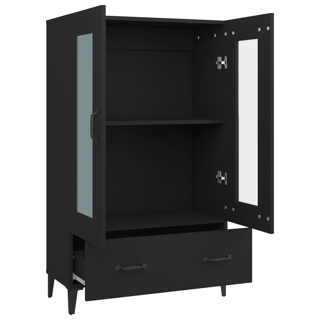 vidaXL Dulap înalt, negru, 70x31x115 cm, lemn compozit