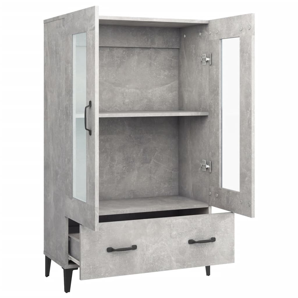 vidaXL Dulap înalt, gri beton, 70x31x115 cm, lemn compozit