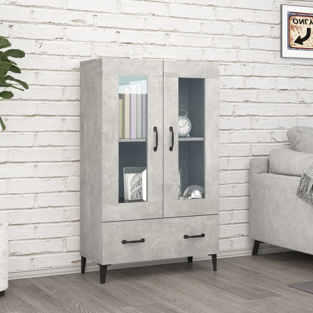 vidaXL Dulap înalt, gri beton, 70x31x115 cm, lemn compozit
