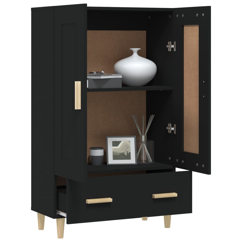 vidaXL Dulap înalt, negru, 70x31x115 cm, lemn compozit