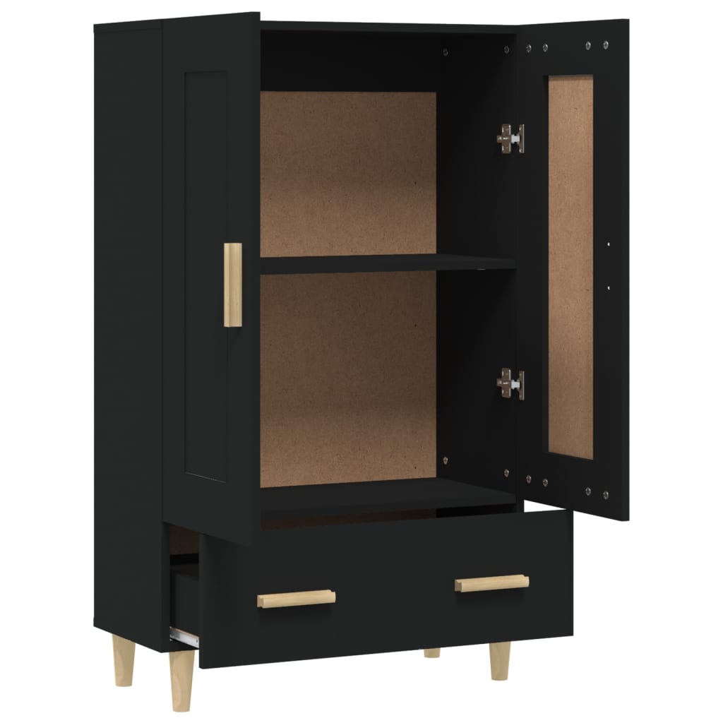 vidaXL Dulap înalt, negru, 70x31x115 cm, lemn compozit