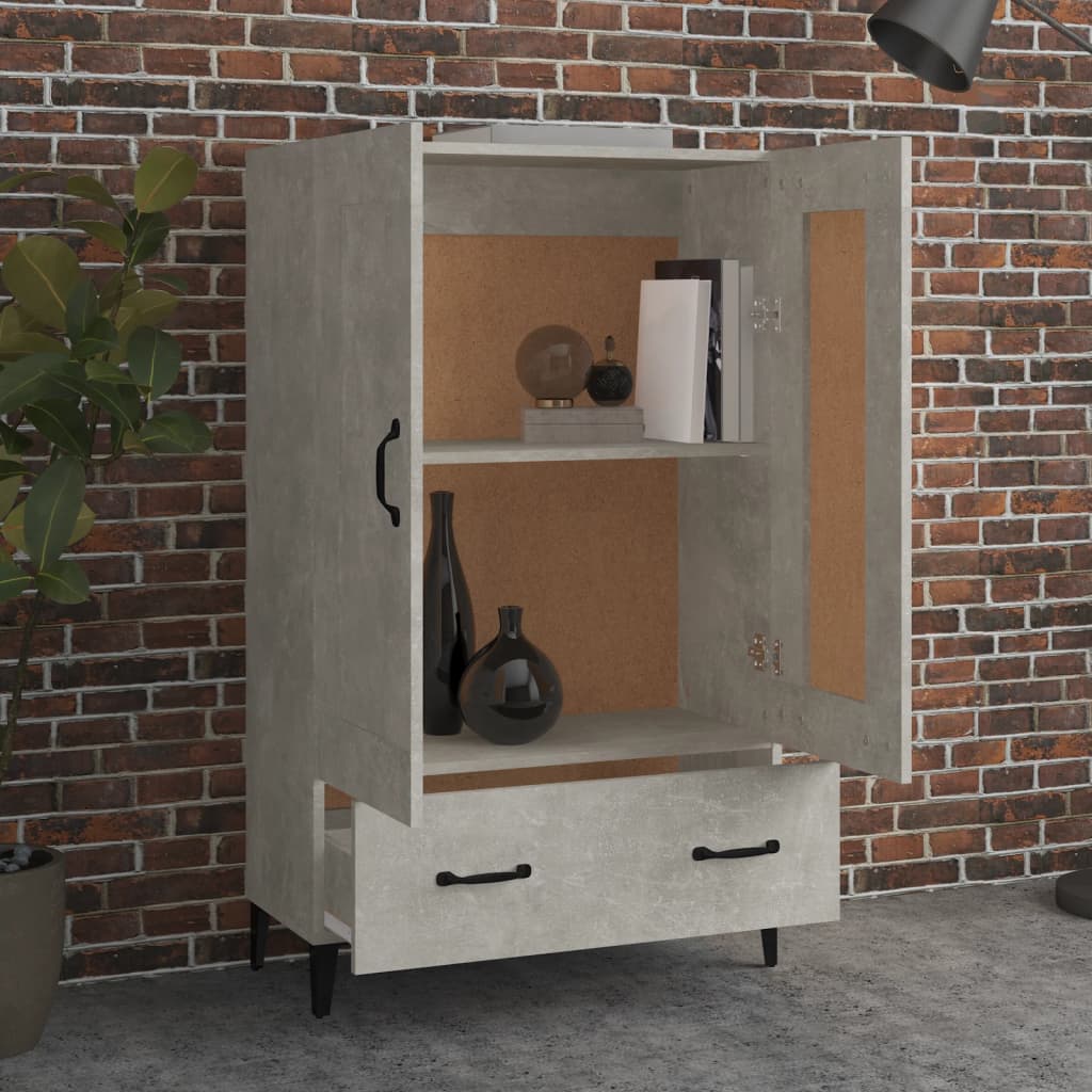 vidaXL Dulap înalt, gri beton, 70x31x115 cm, lemn compozit
