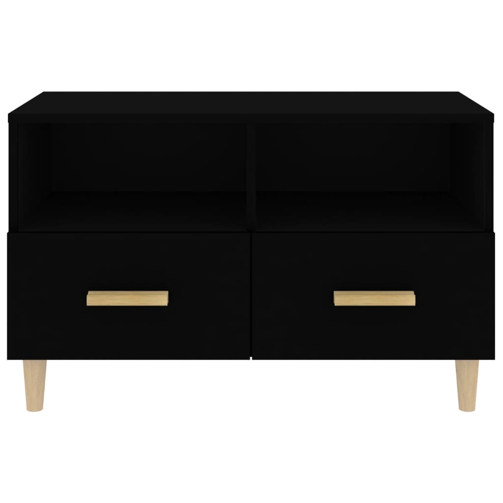vidaXL Comodă TV, negru, 80x36x50 cm, lemn prelucrat