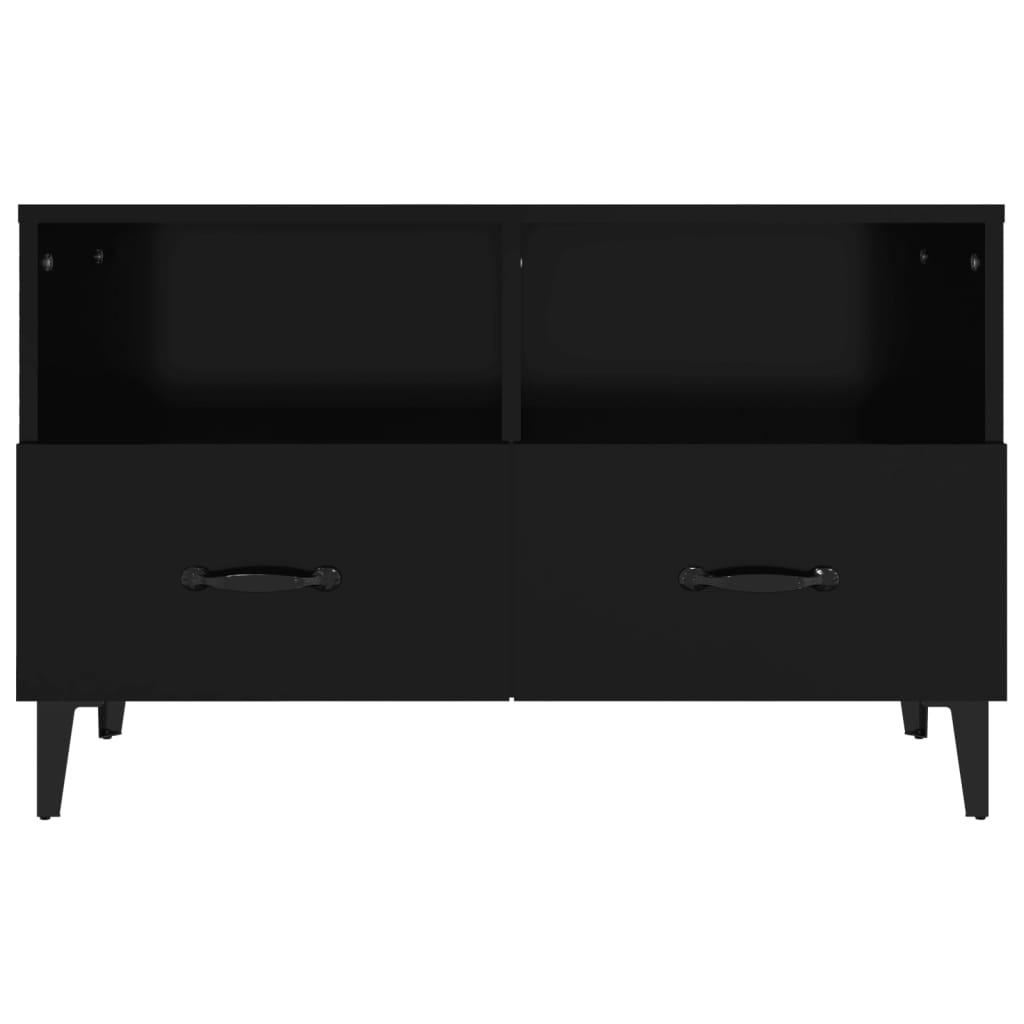 vidaXL Comodă TV, negru, 80x36x50 cm, lemn prelucrat