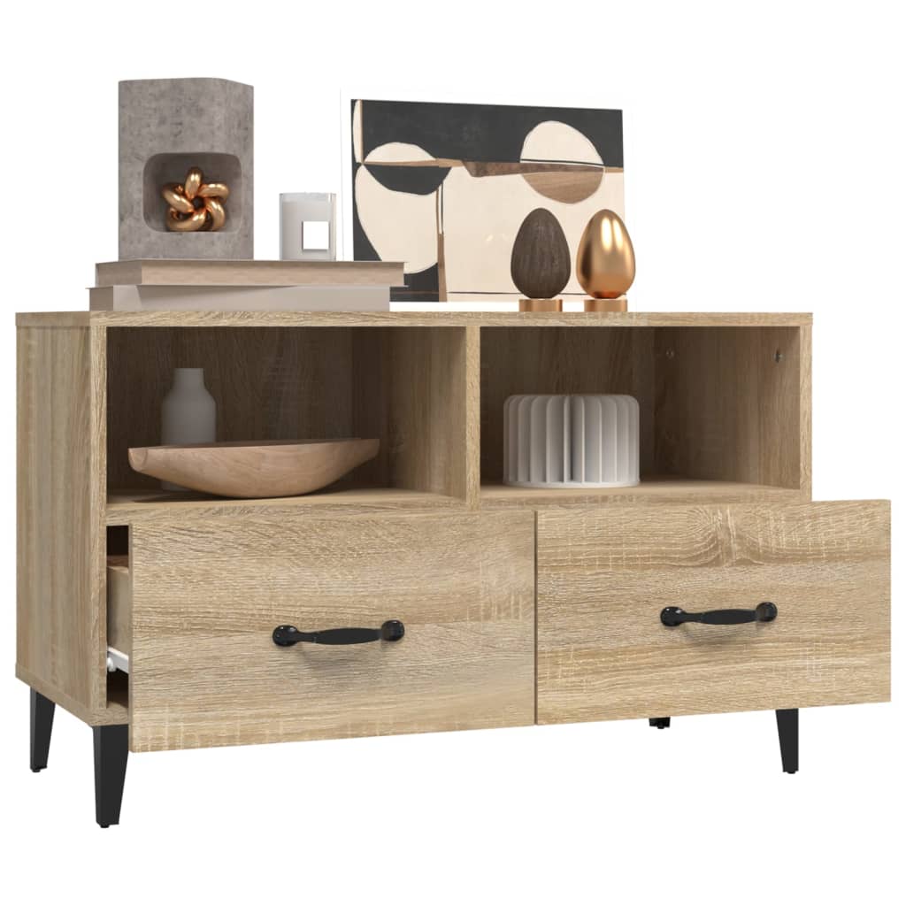 vidaXL Comodă TV, stejar sonoma, 80x36x50 cm, lemn prelucrat