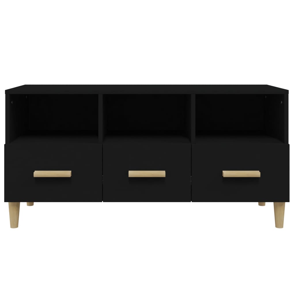 vidaXL Comodă TV, negru, 102x36x50 cm, lemn compozit