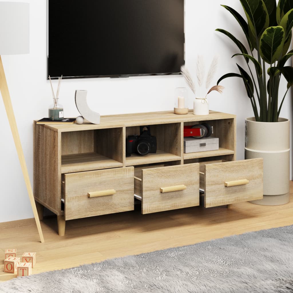 vidaXL Comodă TV, stejar sonoma, 102x36x50 cm, lemn compozit vidaXL Comodă TV, stejar sonoma, 102x36x50 cm, lemn compozit