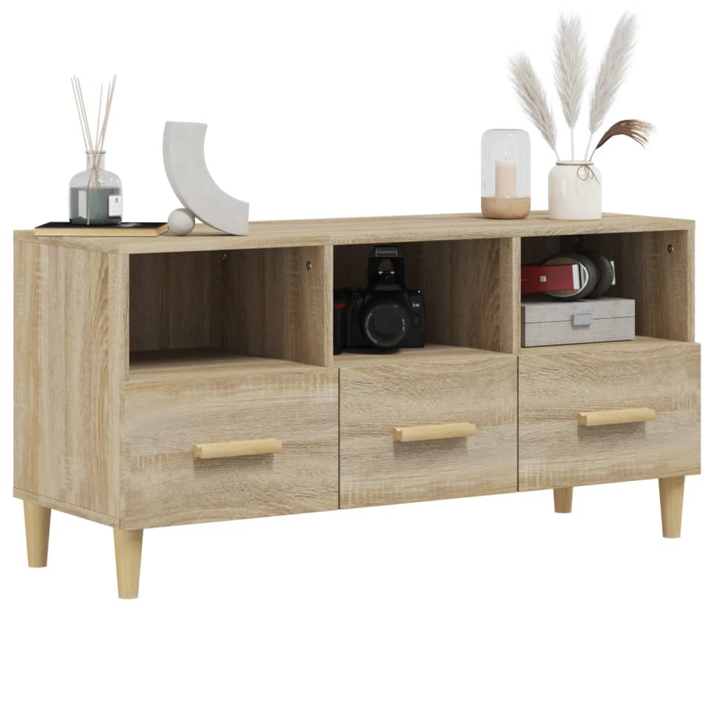 vidaXL Comodă TV, stejar sonoma, 102x36x50 cm, lemn compozit vidaXL Comodă TV, stejar sonoma, 102x36x50 cm, lemn compozit
