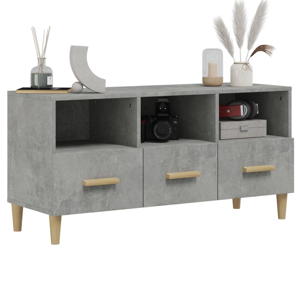 vidaXL Dulap TV, gri beton, 102x36x50 cm, lemn prelucrat