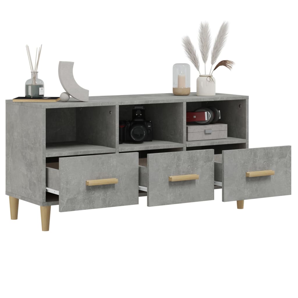 vidaXL Dulap TV, gri beton, 102x36x50 cm, lemn prelucrat