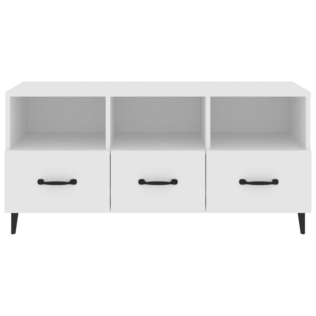 vidaXL Comodă TV, alb, 102x35x50 cm, lemn compozit
