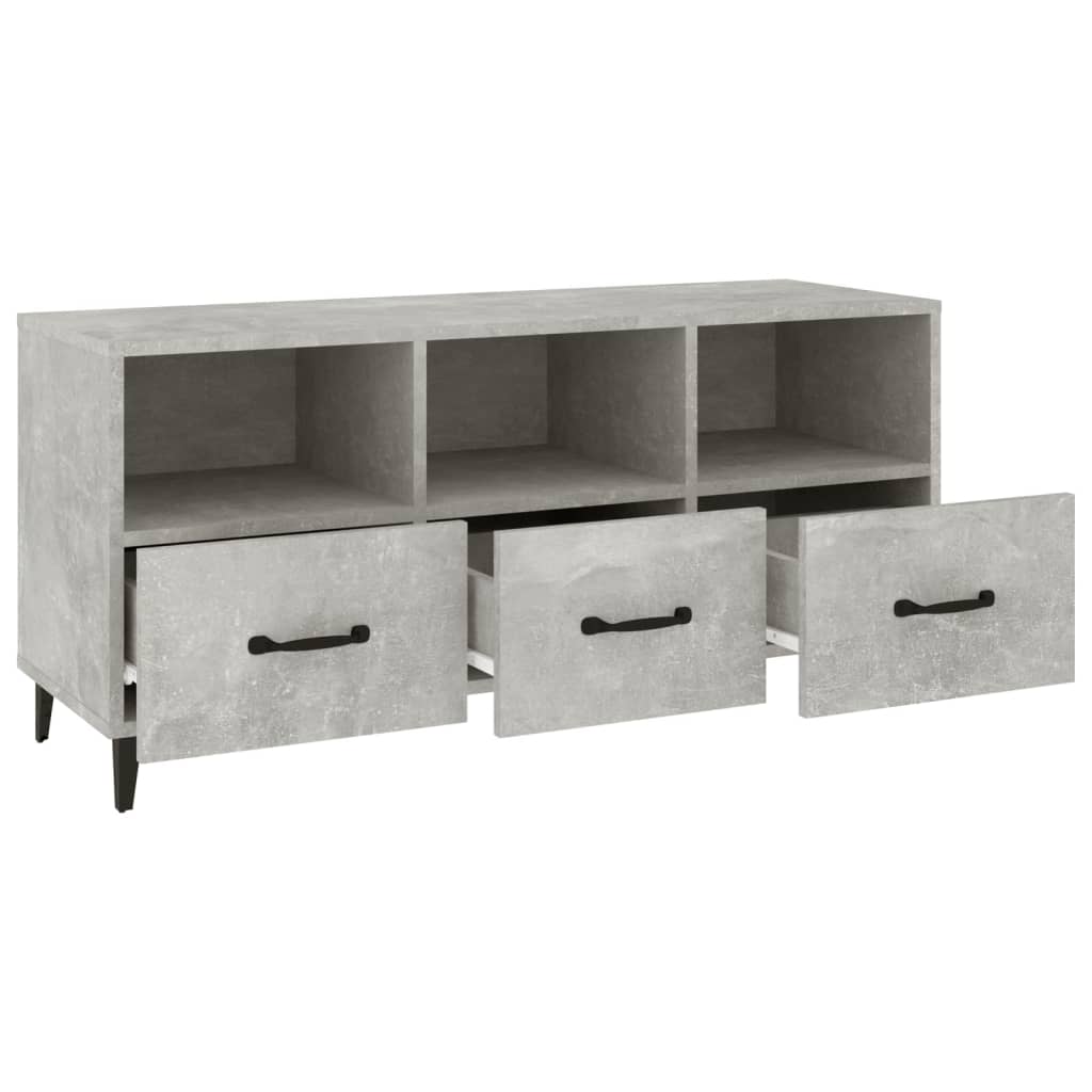 vidaXL Comodă TV, gri beton, 102x35x50 cm, lemn compozit vidaXL Comodă TV, gri beton, 102x35x50 cm, lemn compozit