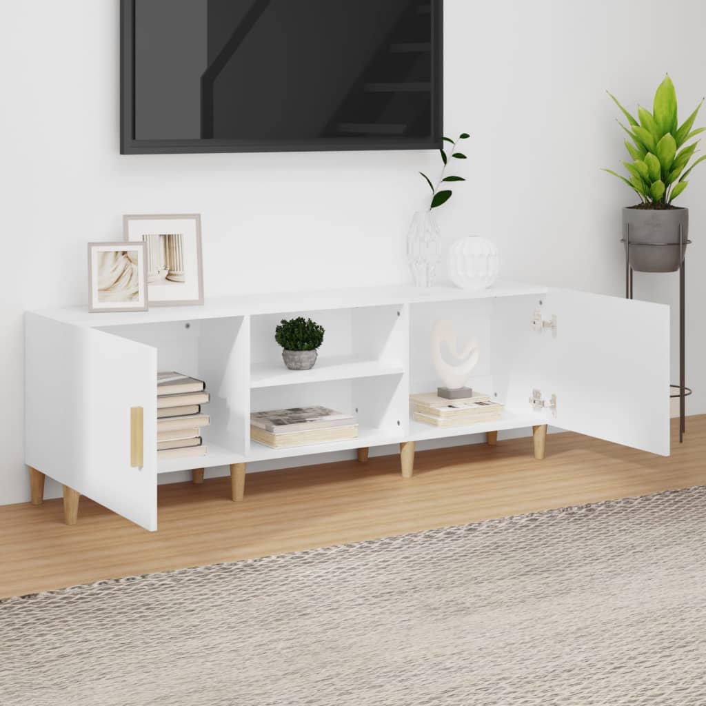 vidaXL Comodă TV, alb, 150x30x50 cm, lemn compozit