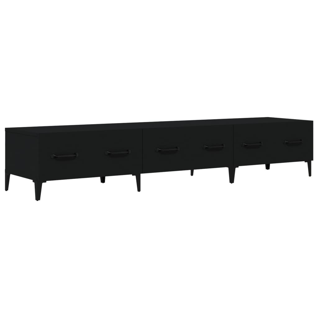 vidaXL Comodă TV, negru, 150x34,5x30 cm, lemn prelucrat