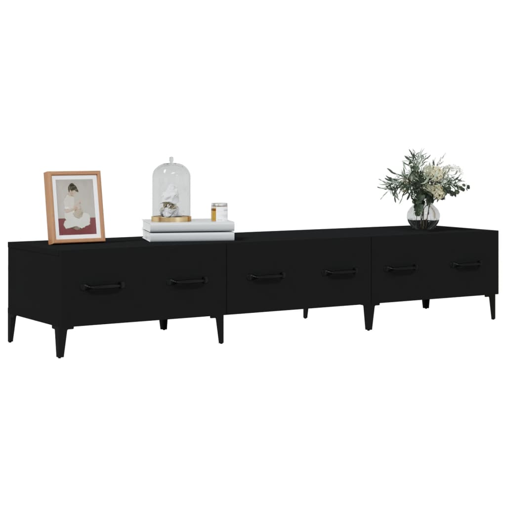 vidaXL Comodă TV, negru, 150x34,5x30 cm, lemn prelucrat
