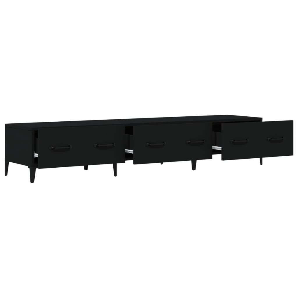 vidaXL Comodă TV, negru, 150x34,5x30 cm, lemn prelucrat