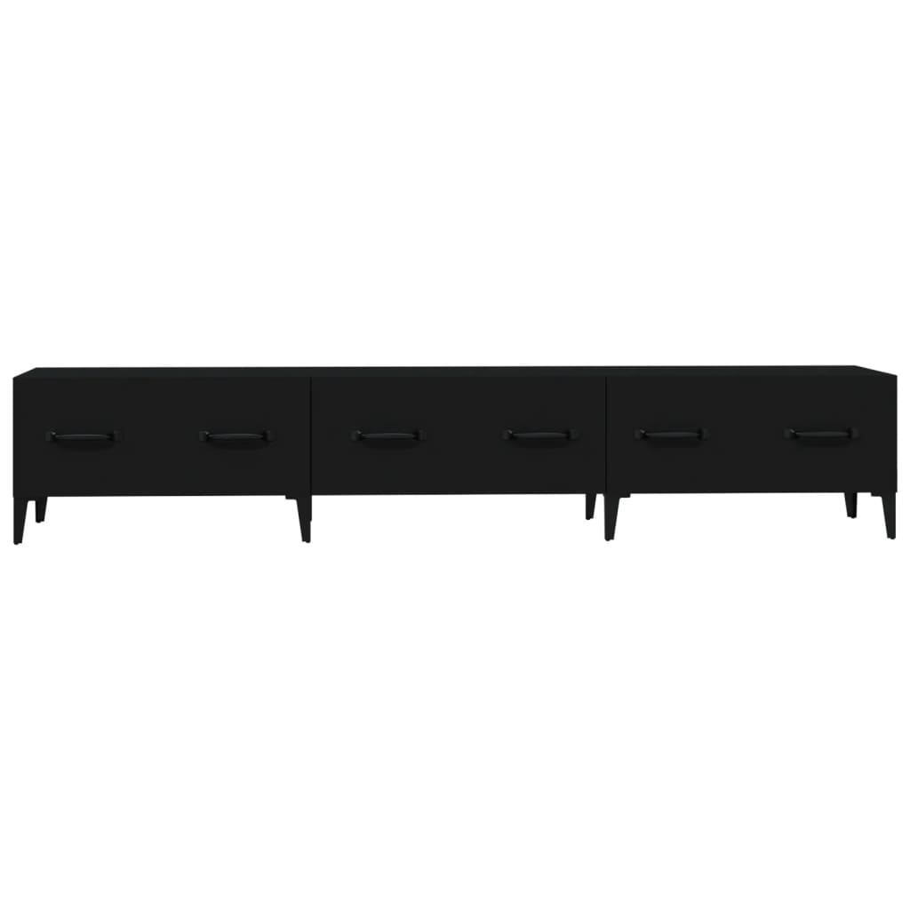 vidaXL Comodă TV, negru, 150x34,5x30 cm, lemn prelucrat