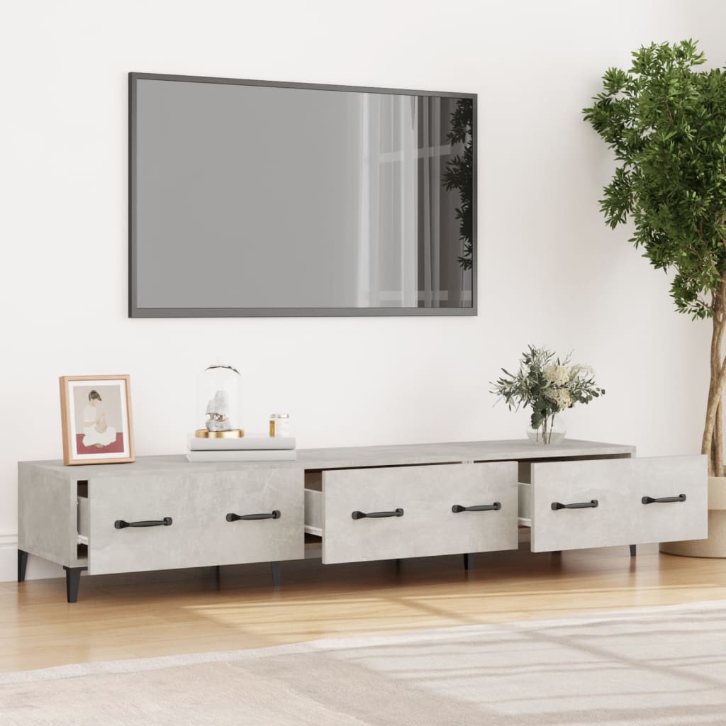 vidaXL Comodă TV, gri beton, 150x34,5x30 cm, lemn prelucrat vidaXL Comodă TV, gri beton, 150x34,5x30 cm, lemn prelucrat