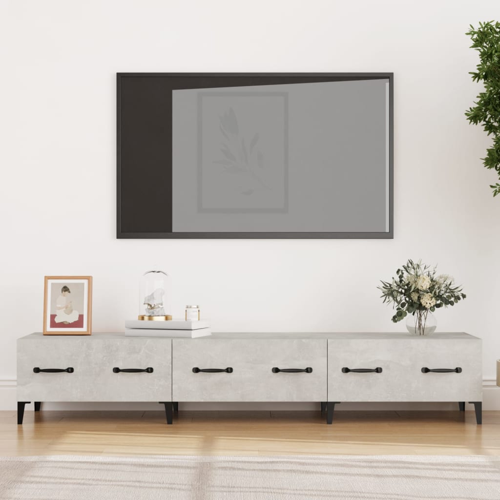 vidaXL Comodă TV, gri beton, 150x34,5x30 cm, lemn prelucrat vidaXL Comodă TV, gri beton, 150x34,5x30 cm, lemn prelucrat