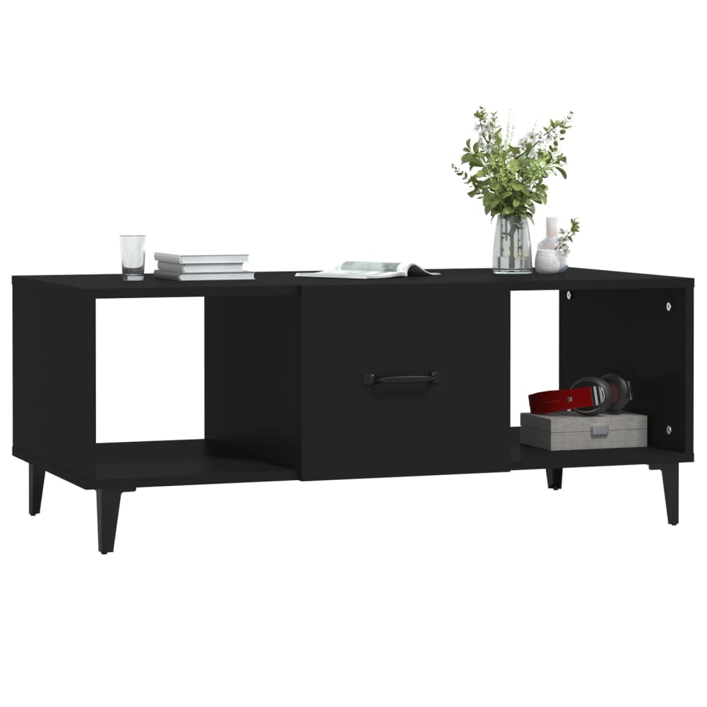 vidaXL Măsuță de cafea, negru, 102x50x40 cm, lemn compozit vidaXL Măsuță de cafea, negru, 102x50x40 cm, lemn compozit