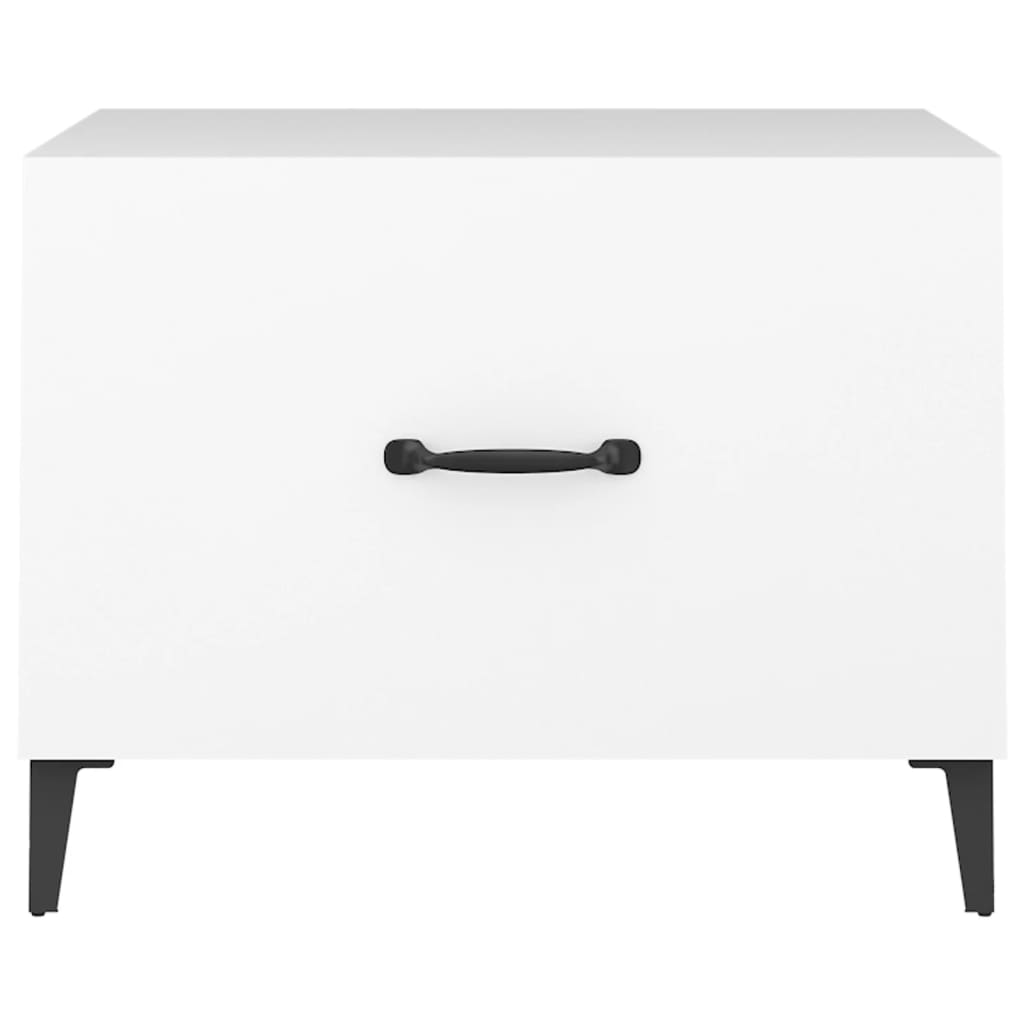 vidaXL Măsuță de cafea cu picioare metalice, alb, 50x50x40 cm vidaXL Măsuță de cafea cu picioare metalice, alb, 50x50x40 cm