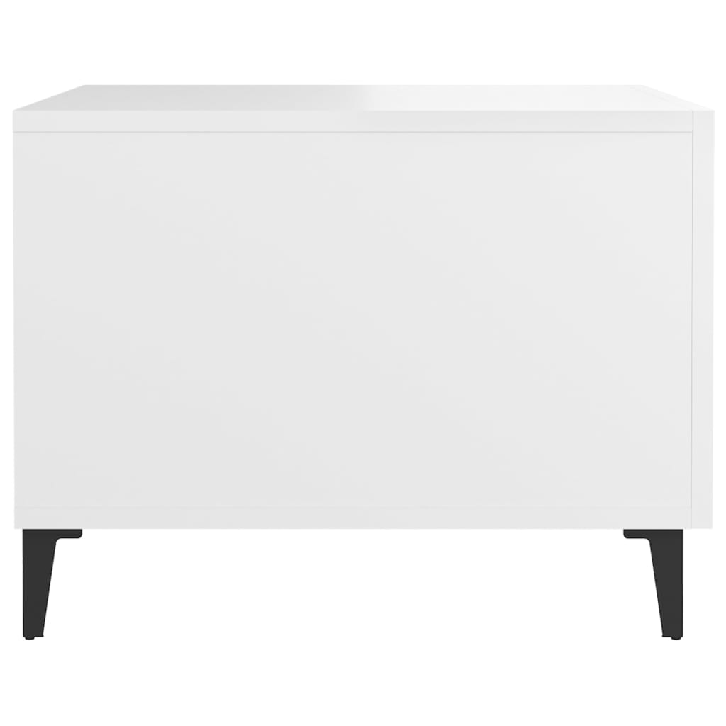 vidaXL Măsuță de cafea cu picioare metalice, alb, 50x50x40 cm vidaXL Măsuță de cafea cu picioare metalice, alb, 50x50x40 cm