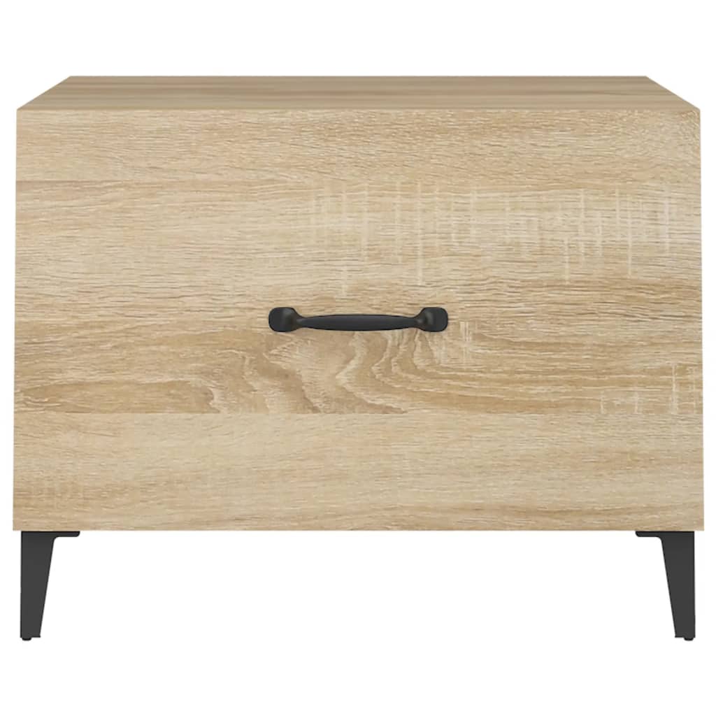 vidaXL Măsuță de cafea cu picioare metalice, stejar sonoma 50x50x40 cm