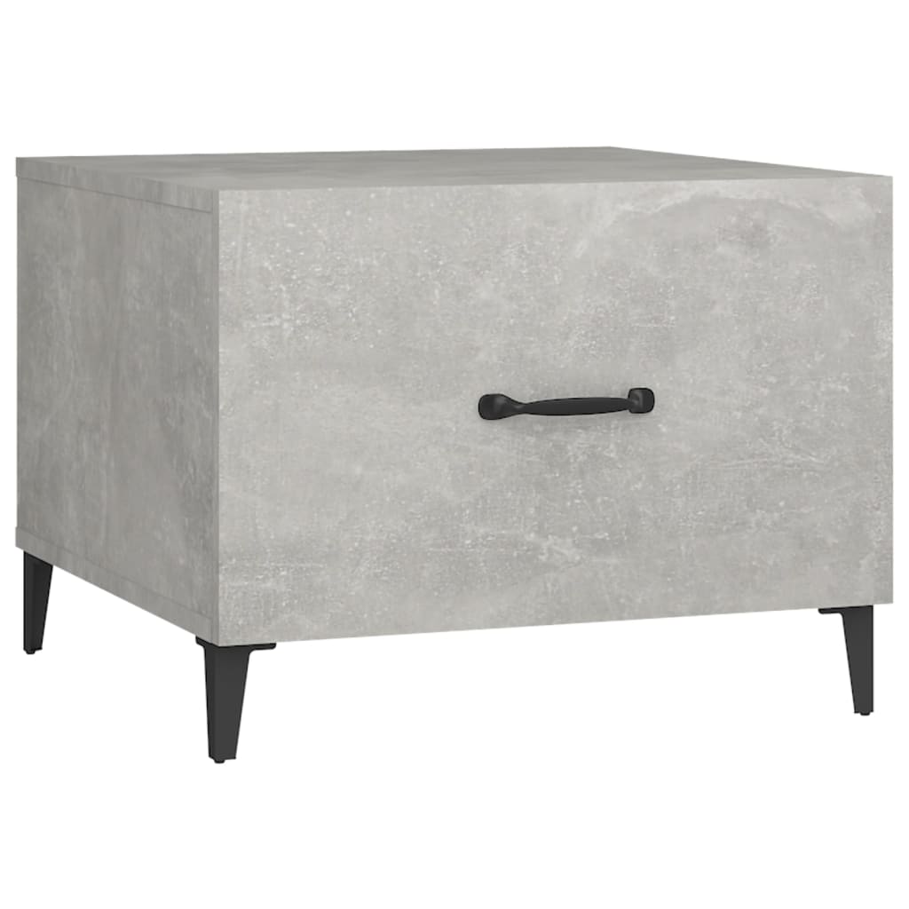 vidaXL Măsuță de cafea cu picioare metalice, gri beton, 50x50x40 cm vidaXL Măsuță de cafea cu picioare metalice, gri beton, 50x50x40 cm