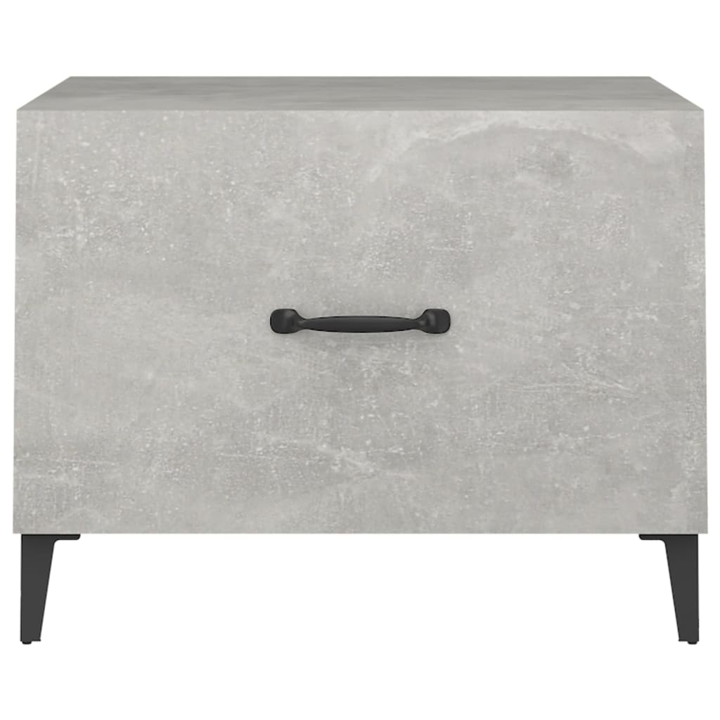 vidaXL Măsuță de cafea cu picioare metalice, gri beton, 50x50x40 cm vidaXL Măsuță de cafea cu picioare metalice, gri beton, 50x50x40 cm