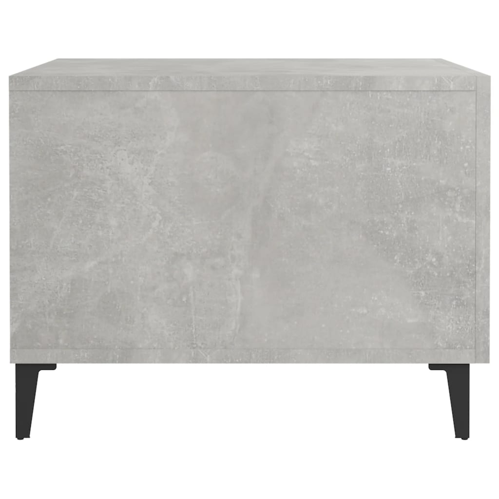 vidaXL Măsuță de cafea cu picioare metalice, gri beton, 50x50x40 cm vidaXL Măsuță de cafea cu picioare metalice, gri beton, 50x50x40 cm