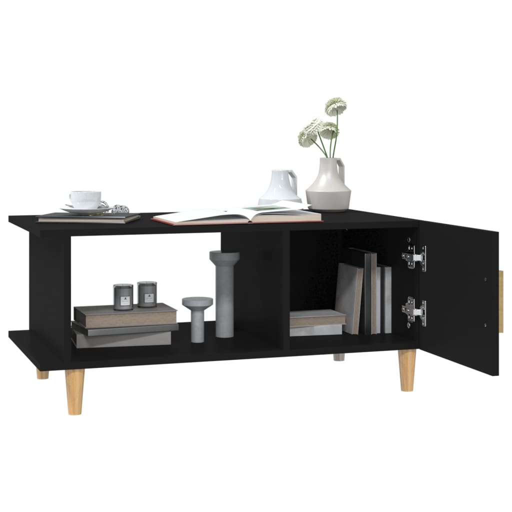 vidaXL Măsuță de cafea, negru, 90x50x40 cm, lemn prelucrat