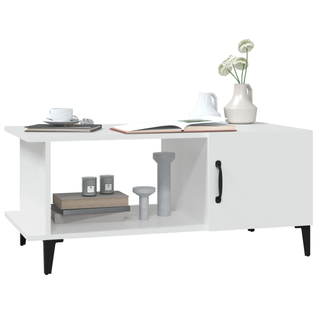 vidaXL Măsuță de cafea, alb, 90x50x40 cm, lemn prelucrat vidaXL Măsuță de cafea, alb, 90x50x40 cm, lemn prelucrat