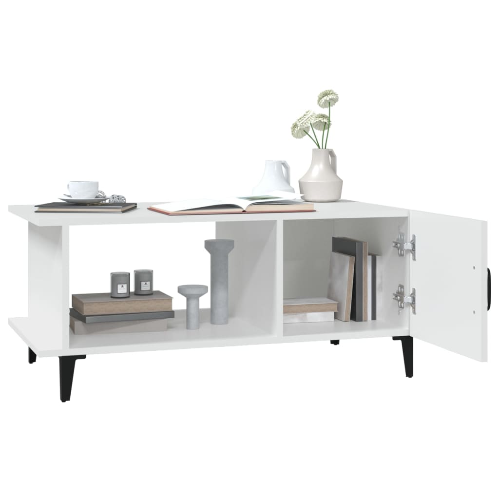vidaXL Măsuță de cafea, alb, 90x50x40 cm, lemn prelucrat vidaXL Măsuță de cafea, alb, 90x50x40 cm, lemn prelucrat