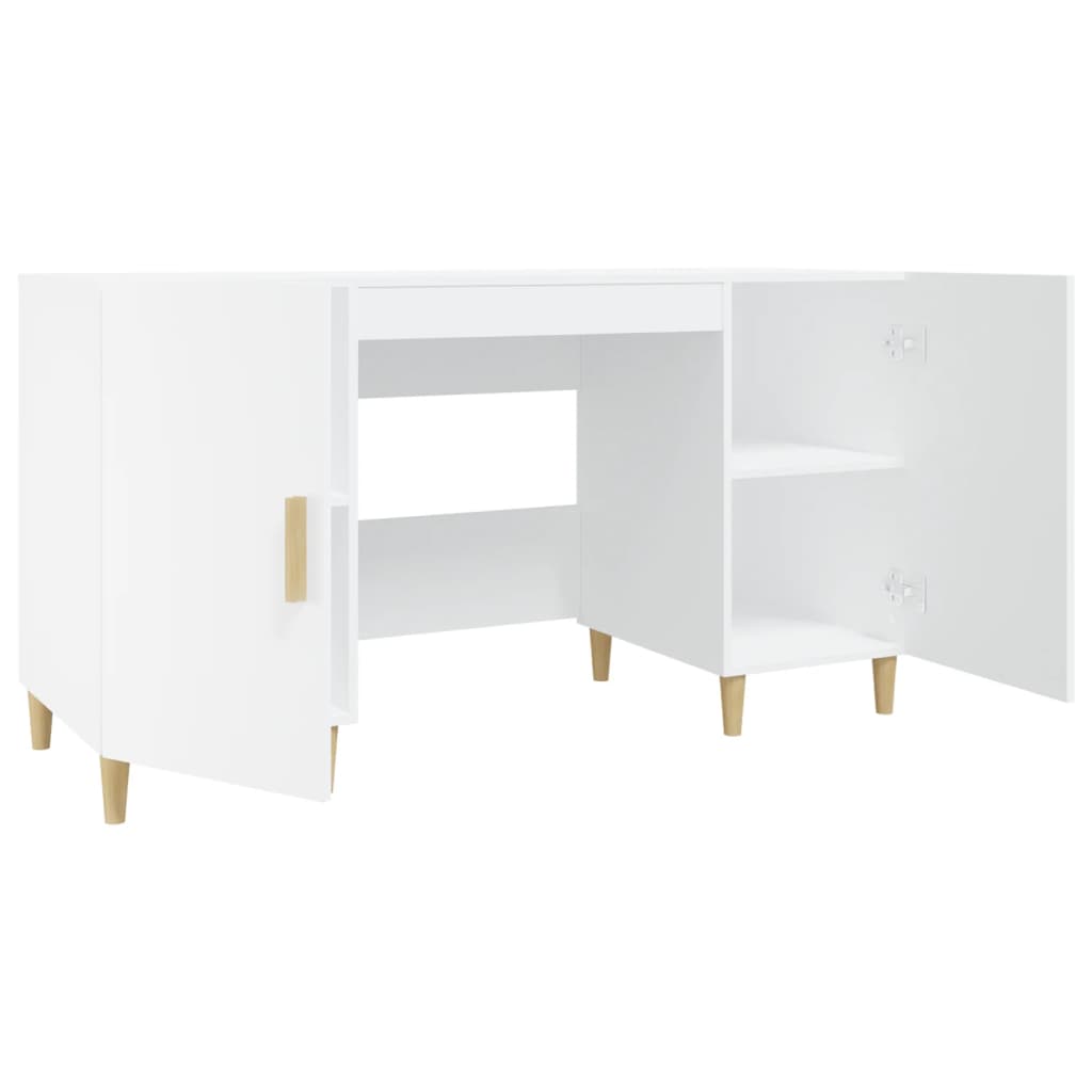 vidaXL Birou, alb, 140x50x75 cm, lemn compozit
