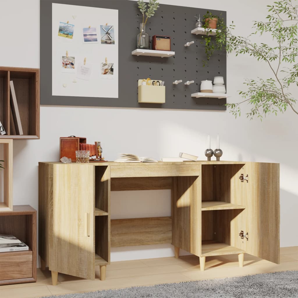 vidaXL Birou, stejar sonoma, 140x50x75 cm, lemn compozit vidaXL Birou, stejar sonoma, 140x50x75 cm, lemn compozit