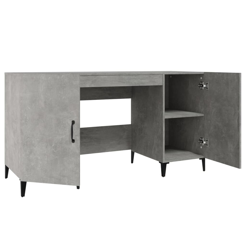 vidaXL Birou, gri beton, 140x50x75 cm, lemn compozit