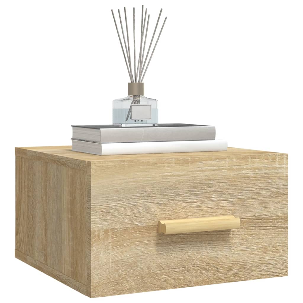 vidaXL Noptiere de perete, 2 buc., stejar sonoma, 35x35x20 cm