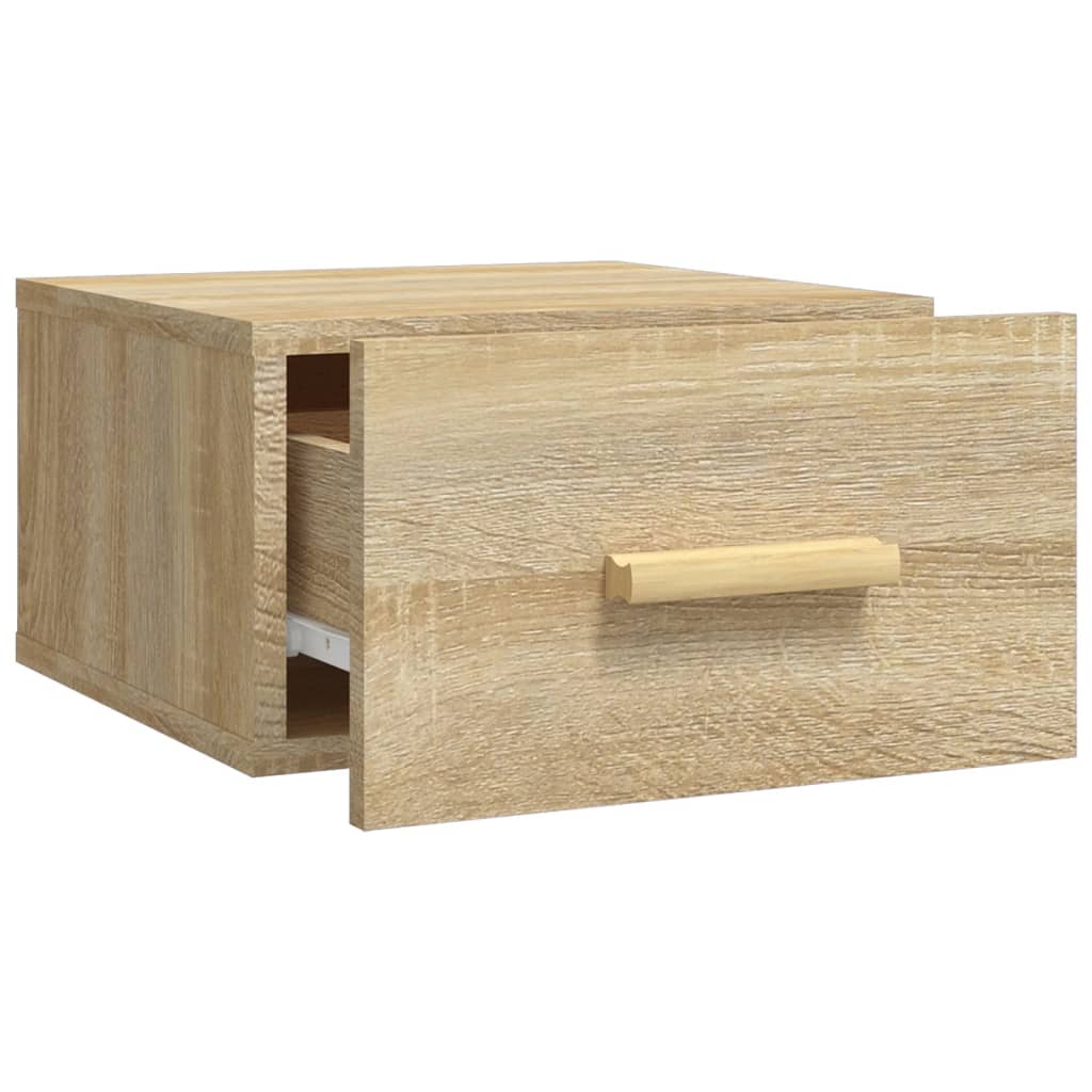 vidaXL Noptiere de perete, 2 buc., stejar sonoma, 35x35x20 cm