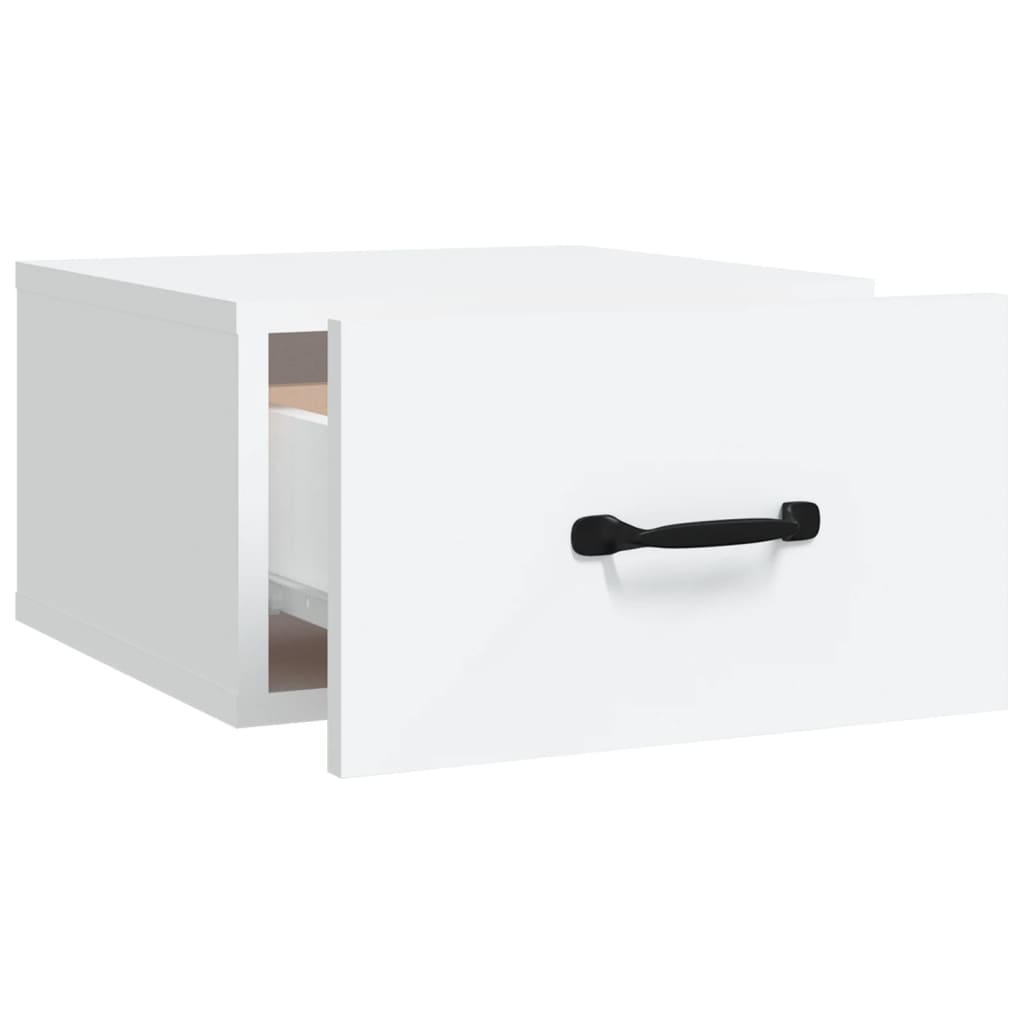 vidaXL Noptiere de perete, 2 buc., alb, 35x35x20 cm