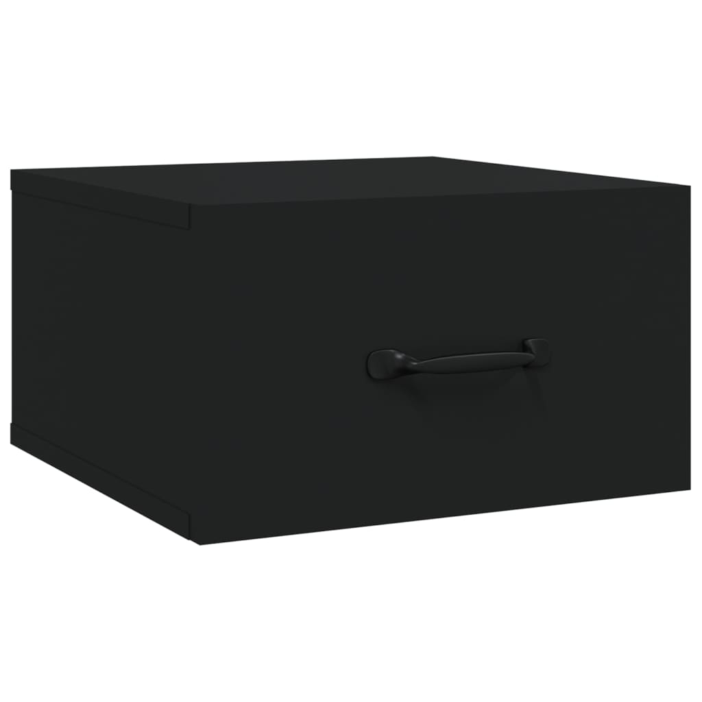 vidaXL Noptiere de perete, 2 buc., negru, 35x35x20 cm