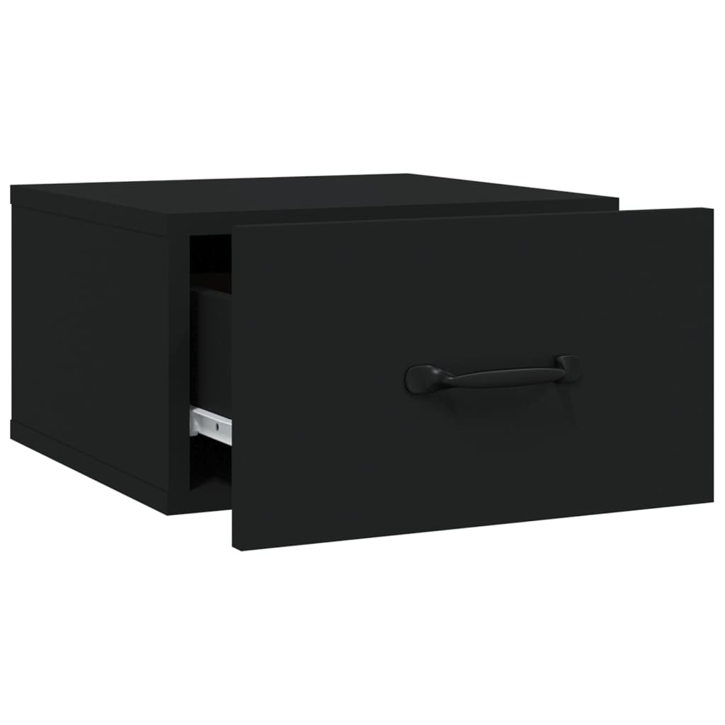 vidaXL Noptiere de perete, 2 buc., negru, 35x35x20 cm