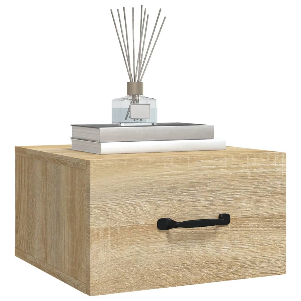 vidaXL Noptiere de perete, 2 buc., stejar sonoma, 35x35x20 cm