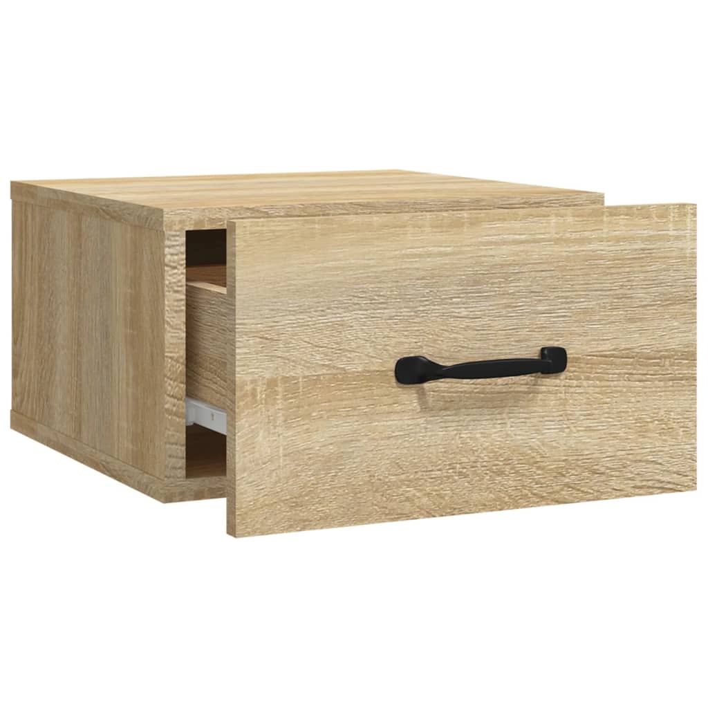 vidaXL Noptiere de perete, 2 buc., stejar sonoma, 35x35x20 cm
