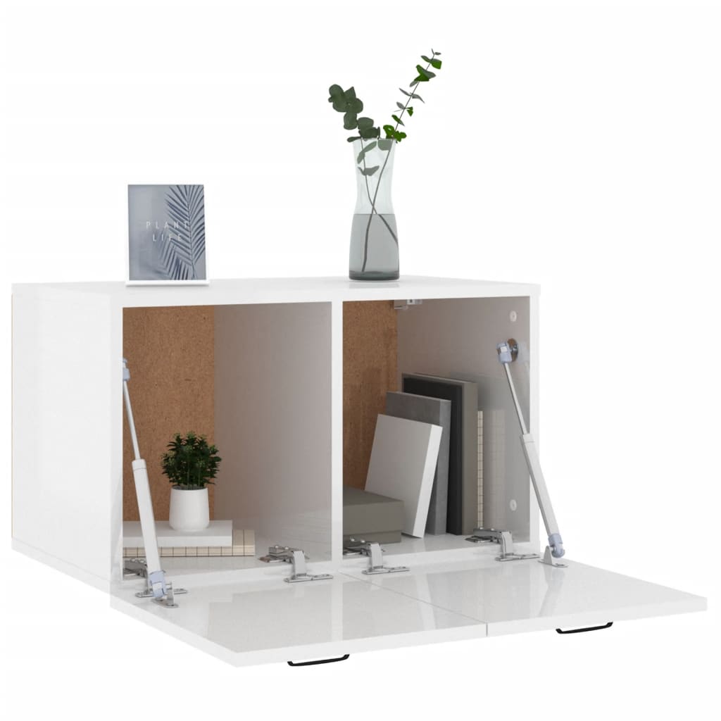 vidaXL Dulap de perete, alb extralucios, 60x36,5x35 cm, lemn compozit vidaXL Dulap de perete, alb extralucios, 60x36,5x35 cm, lemn compozit