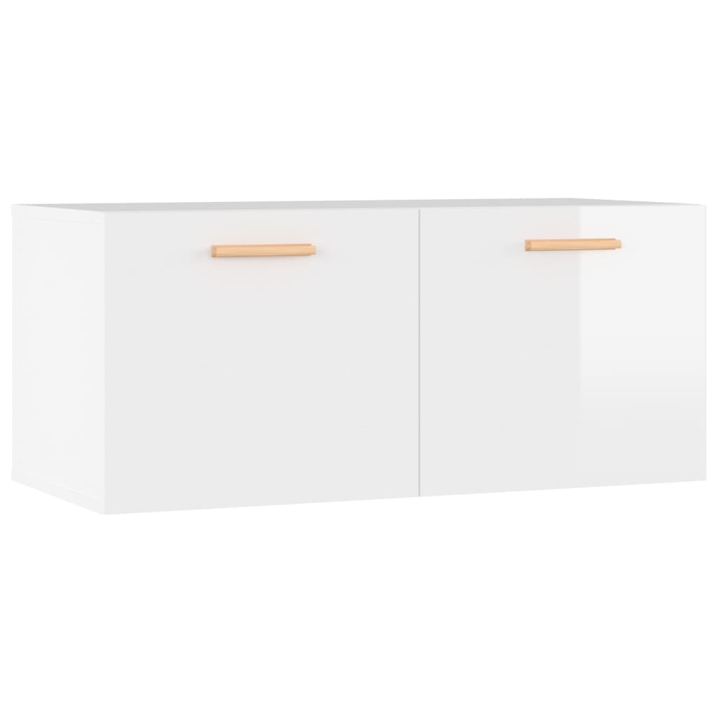 vidaXL Dulap de perete, alb extralucios, 80x35x36,5 cm, lemn compozit