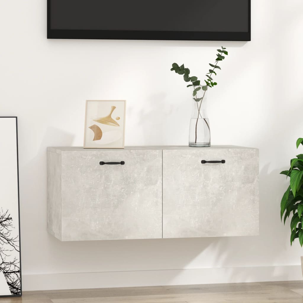 vidaXL Dulap de perete, gri beton, 80x36,5x35 cm, lemn compozit vidaXL Dulap de perete, gri beton, 80x36,5x35 cm, lemn compozit