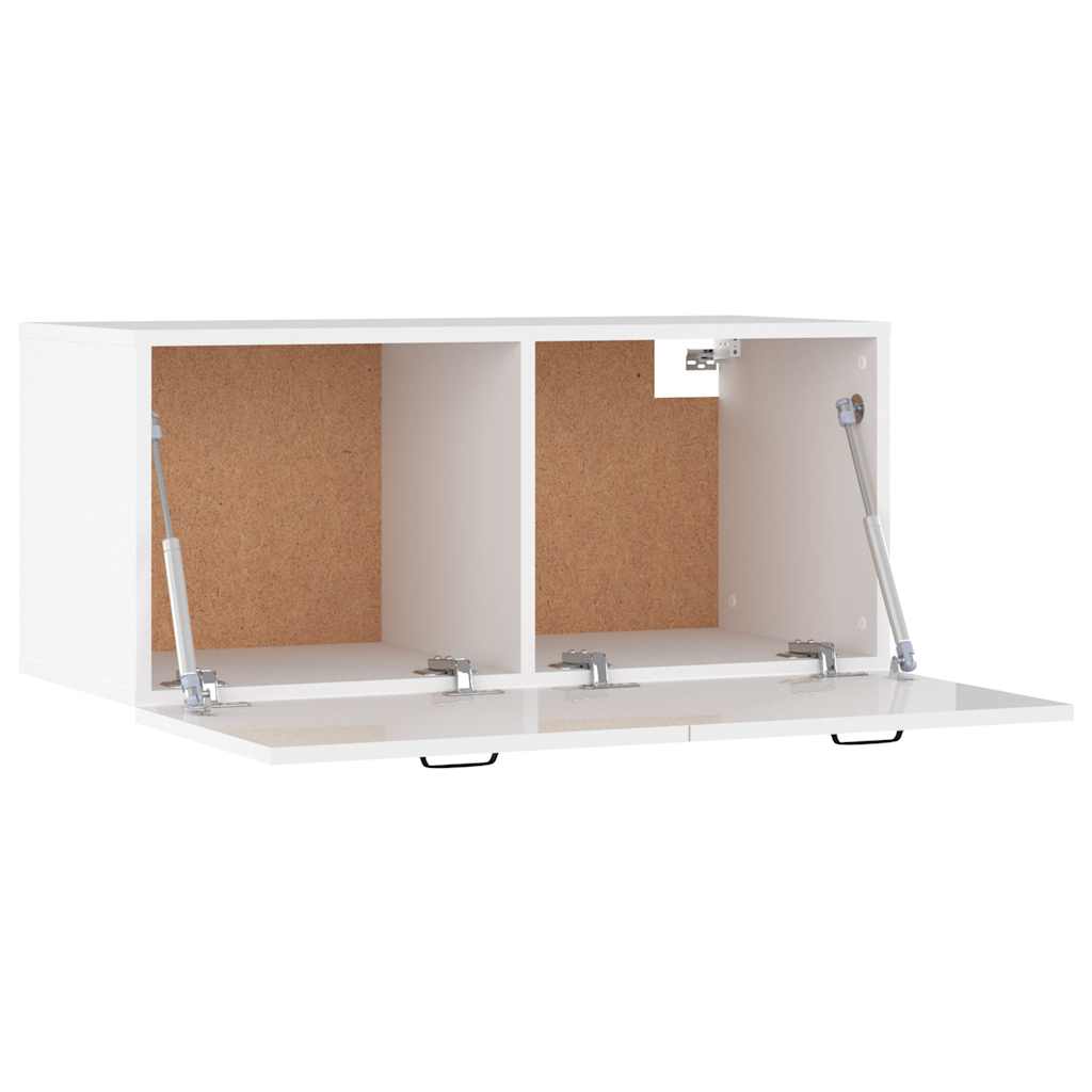 vidaXL Dulap de perete, alb extralucios, 80x36,5x35 cm, lemn compozit vidaXL Dulap de perete, alb extralucios, 80x36,5x35 cm, lemn compozit