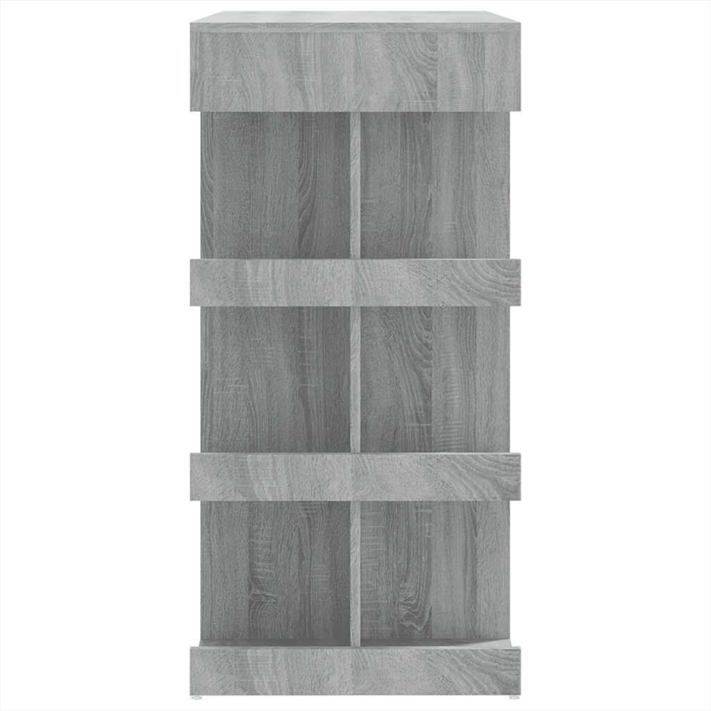 vidaXL Masă bar cu raft de depozitare stejar sonoma gri 100x50x101,5cm vidaXL Masă bar cu raft de depozitare stejar sonoma gri 100x50x101,5cm
