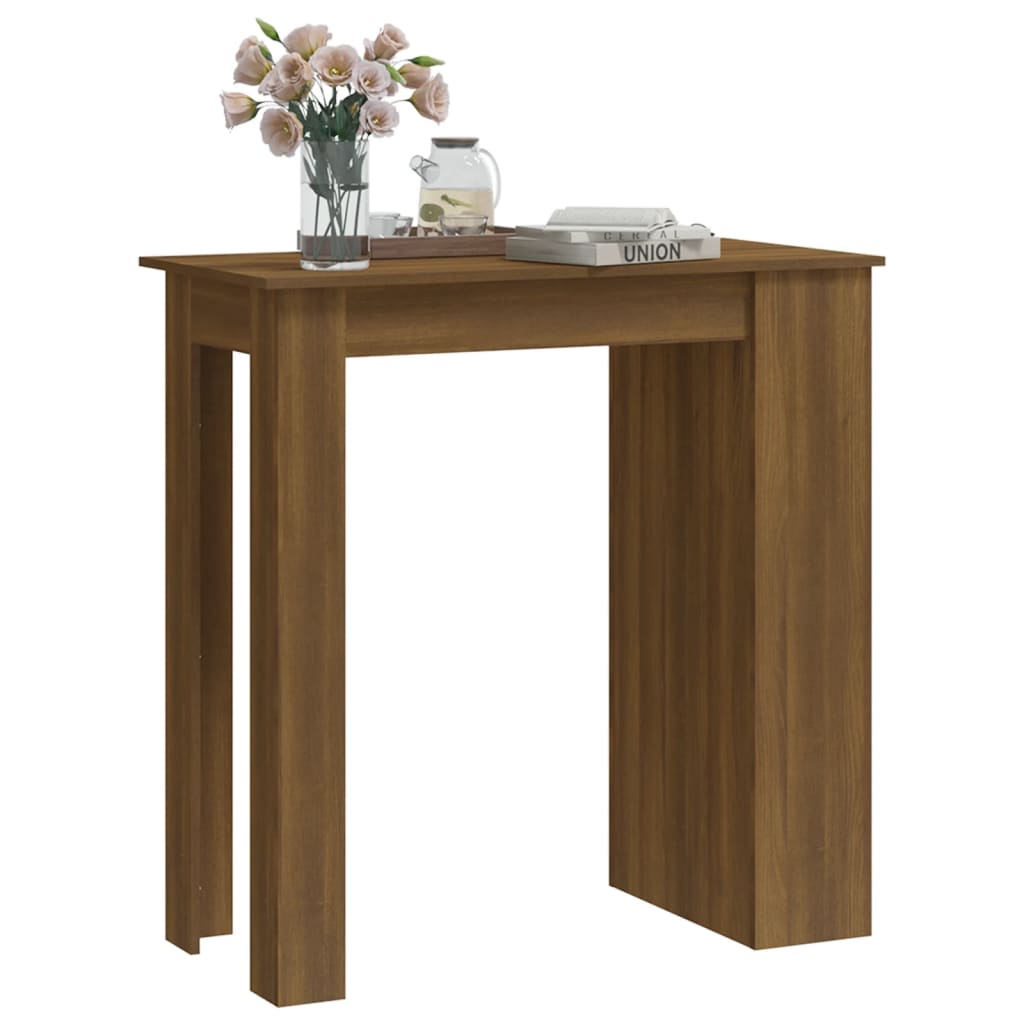 vidaXL Masă de bar cu raft, stejar maro, 102x50x103,5 cm, PAL