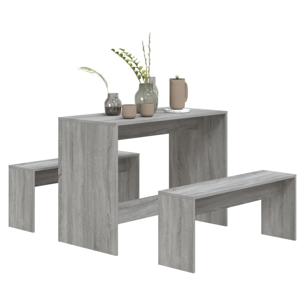vidaXL Set mobilier de bucătărie, 3 piese, stejar sonoma gri, PAL vidaXL Set mobilier de bucătărie, 3 piese, stejar sonoma gri, PAL